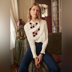 Sezane x Monoush Linen Blend Blouse Size 38